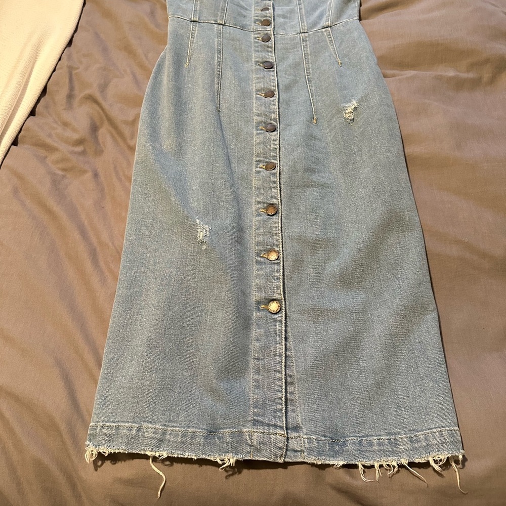 Retrofete Blue Denim Midi Dress - Picture 5 of 11
